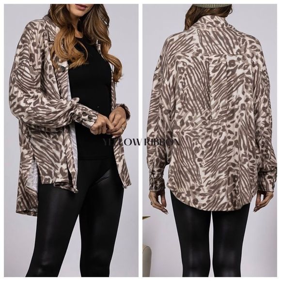 🆕 Animal Print Shacket / Shirt Jacket - Picture 1 of 5